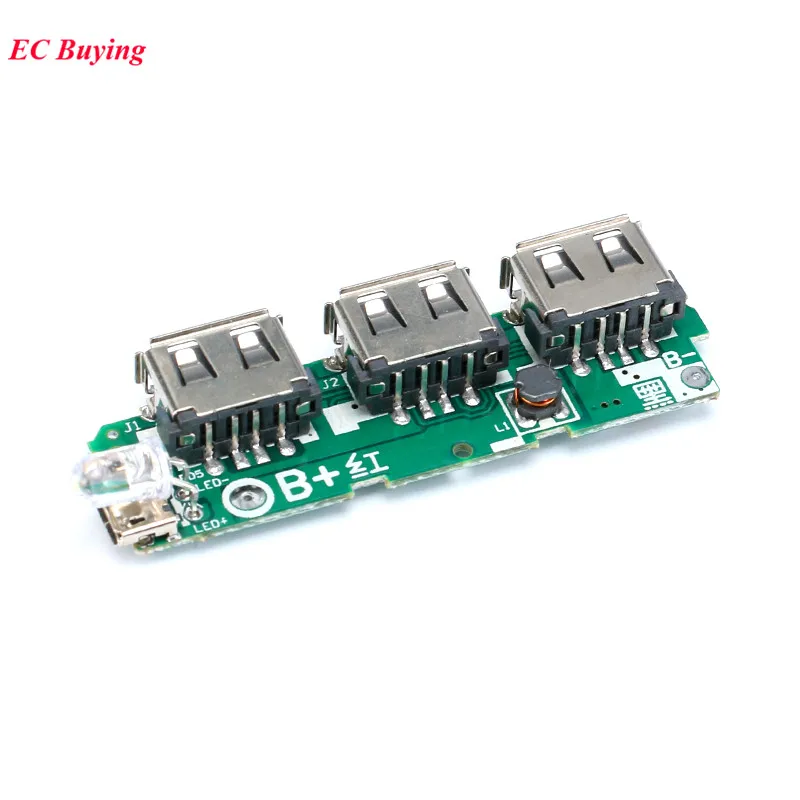 

3 USB 5V 2A Mobile Power Bank Charger Module 3V to 5V Step Up Boost Power Module Lithium Battery Charging Board LED Indicator