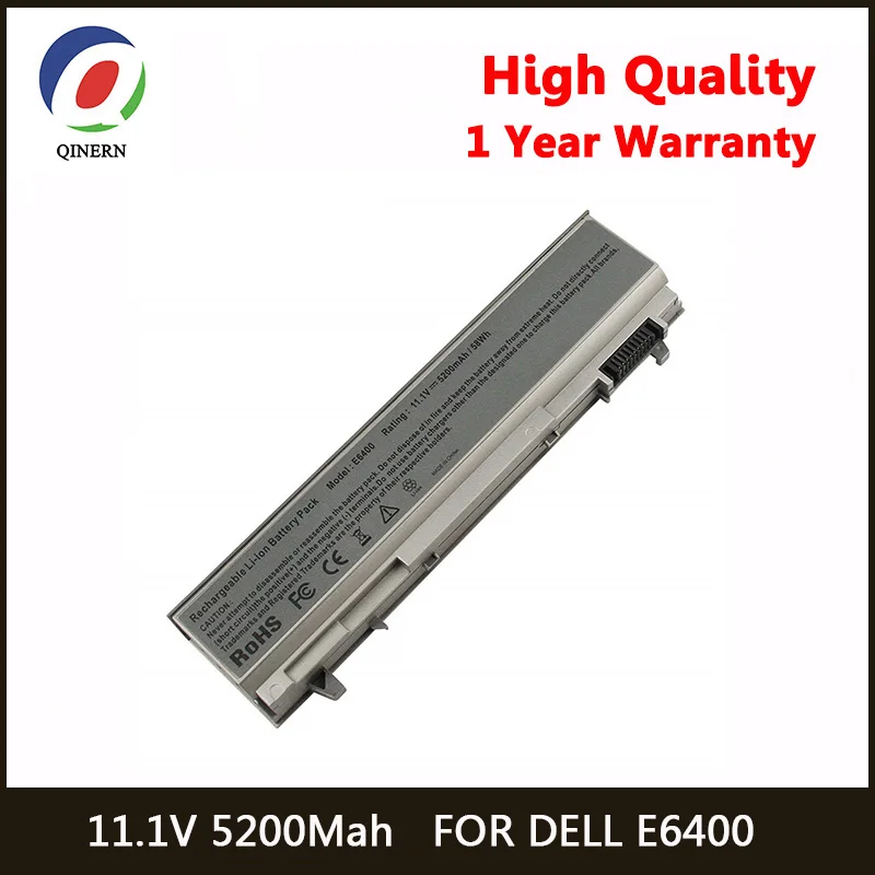 

QINERN 11.1V 5200MAh Laptop Battery For DELL notebook 0FU268 0FU272 0FU274 Latitude E6400 Latitude E6400 ATG notebook