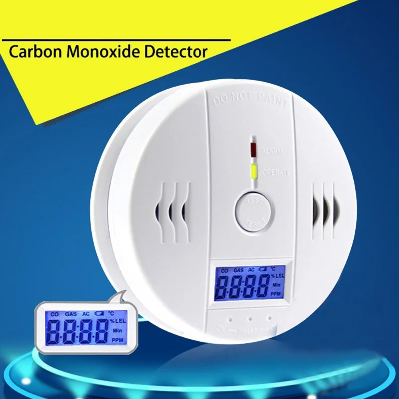 ЖК-дисплей CO детектор угарного газа Отравление газового Предупреждение сигнализации Сенсор мониторинга опасности угарного газа