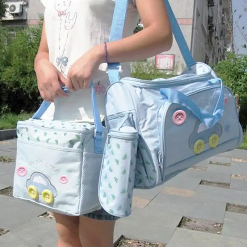4 шт./компл. сумка для мамы Водонепроницаемая мультяшная Автомобильная сумка на плечо+ сумка для бутылки+ коврик для переодевания малыша женская детская сумка для путешествий