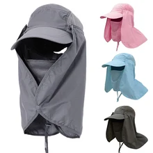 Новая рыболовная шляпа УФ-защита Солнцезащитная шляпа складная Съемная Летняя мужская и женская солнцезащитная Кепка для пеших прогулок и пляжа