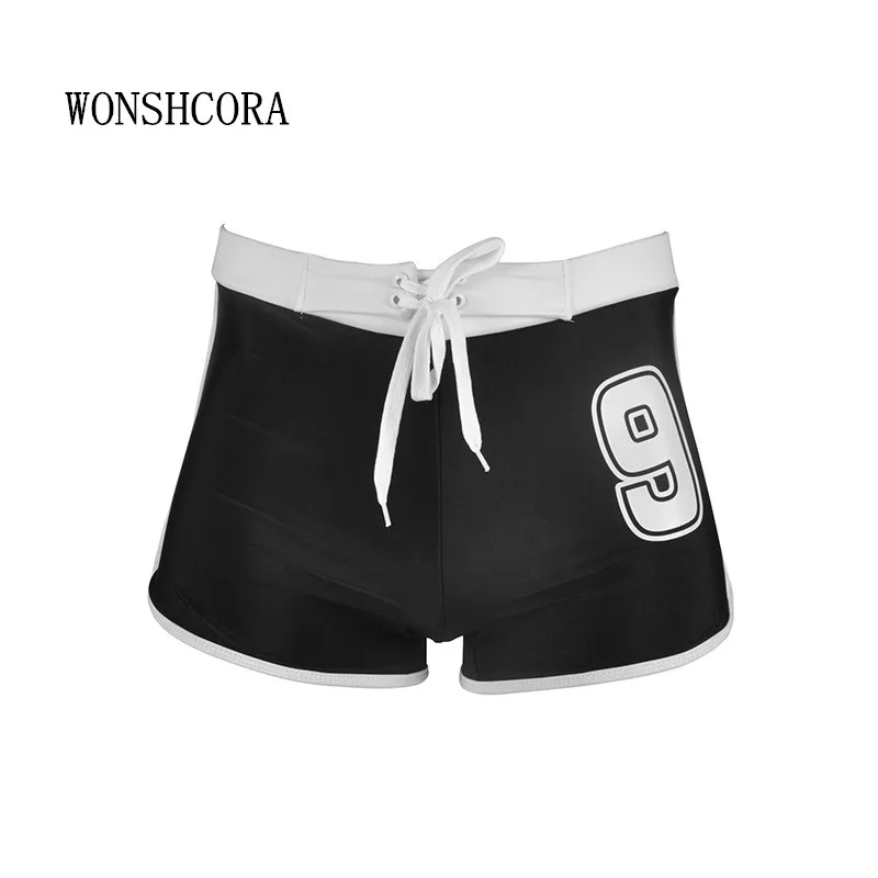 WONSHCORA Брендовые мужские трусы, 2cs/лот купальник с буквенным принтом, короткие мужские плавки, спортивные плавки, разноцветные трусы-бикини