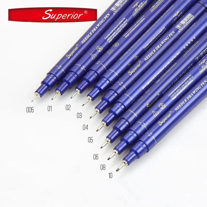 9 наконечников размеров микрон Neelde ручка для рисования водонепроницаемый пигмент тонкая линия эскиз Маркеры Ручка для письма ручная краска аниме художественные принадлежности