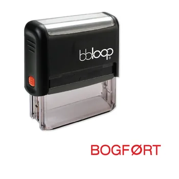 

BBloop Danish Language "BOGFORT" Self-Inking Stamp, Rectangular, Laser Engraved, RED