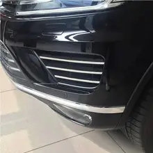 6 шт. автомобильный Стайлинг автомобиля передний бампер Нижняя решетка крышки гоночные Грили из нержавеющей стали наклейка для Фольксваген- Touareg