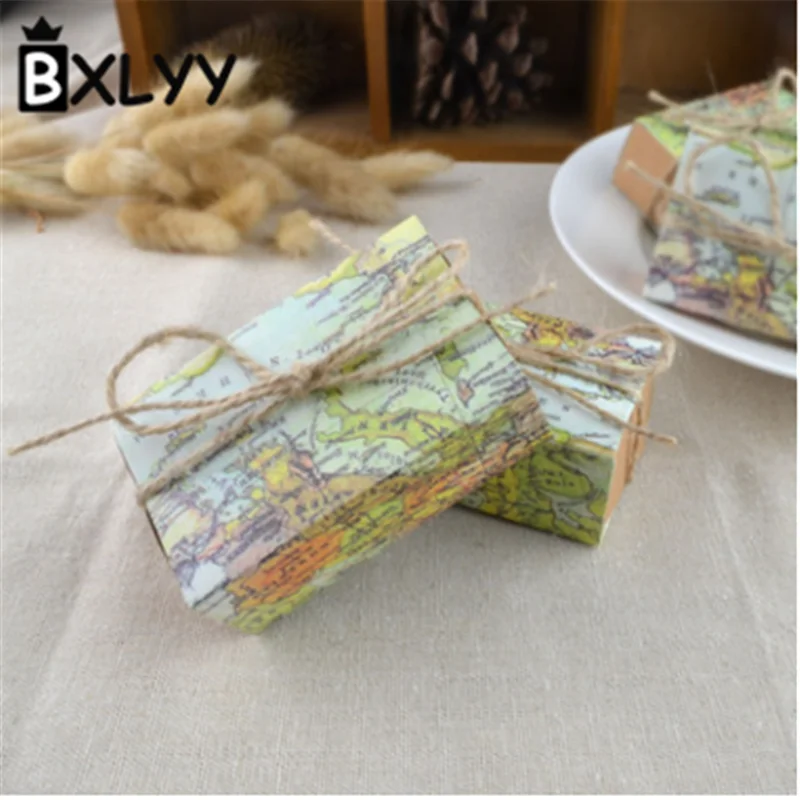 

BXLYY Hot 5pc World Map Candy Box Diy Wedding Favors and Gifts Easter Decoration Box for Weddings Paper Box Candy Bar Gift .7z