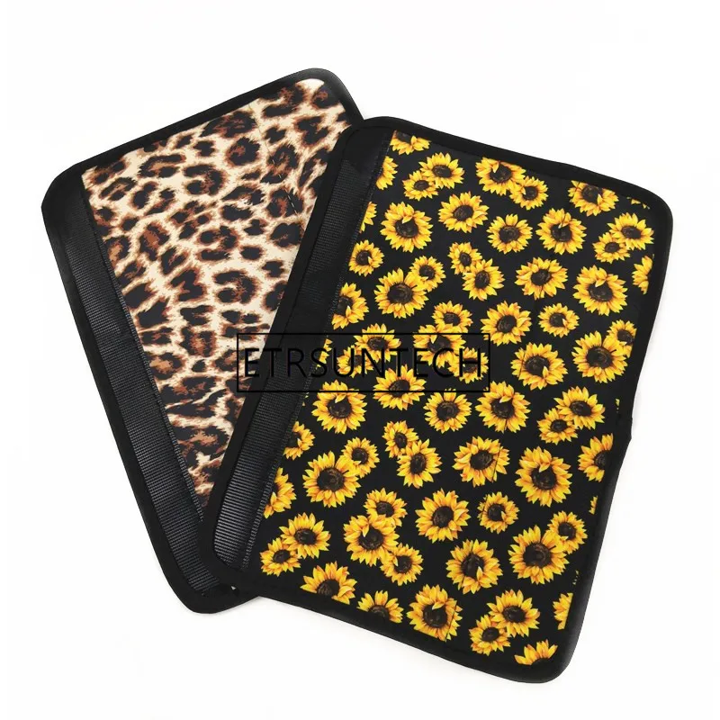 4PCS Neoprene Sunflower Leopard cactus Car Safety Seat Belt Pad Cover Belt Strap Shoulder Pad for Adults and Children