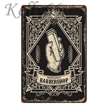 [Kelly66] Парикмахерская металлическая вывеска Олово плакат домашний Декор Бар настенная живопись 20*30 см размер y-1683