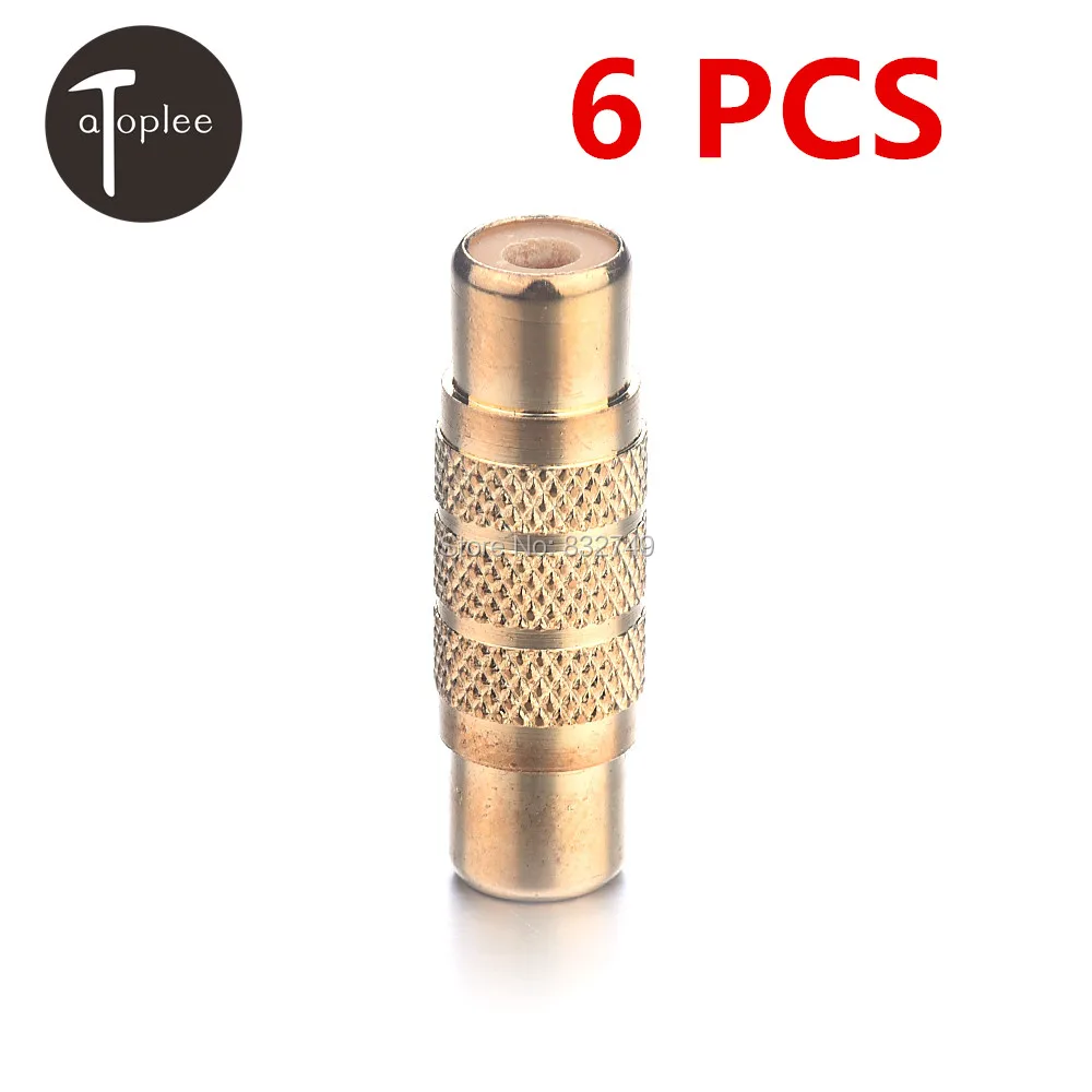 

Wholesale 6 PCS RCA AV Audio Video Female to Female Coupler Connector Adapter Copper Connectors