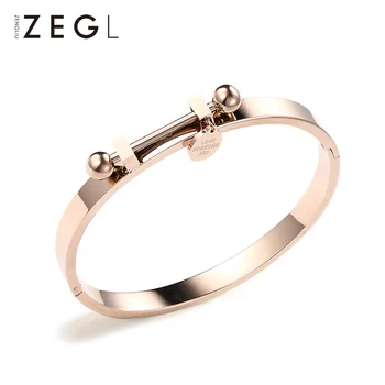 

ZEGL bracelet female fashion bracelet personality titanium steel 18k rose gold plated bracelet