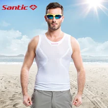 Santic Men Summer Cycling Jersey Swix White Reflective Cycling Vest Cycling Team Clothing Bike Vest Sport Running Vest MN15011W