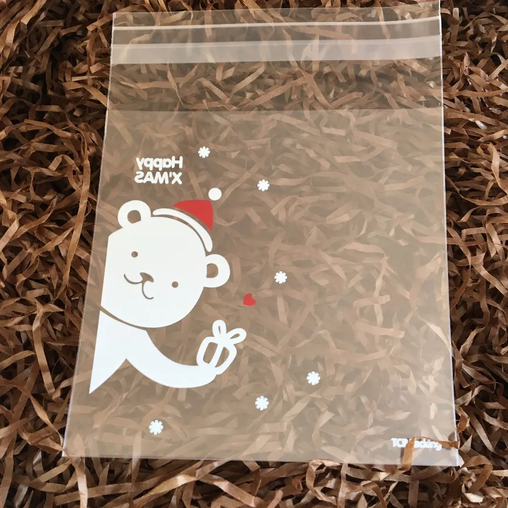 

100 Pieces/lot Transparent Bear Cookies Craft Wedding Birthday Candy Party Plasti Bags