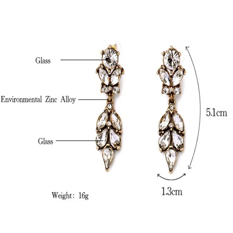 Summer New Inlay Crystal Flowers Gold Plated Earrings Vintage Jewelry Earrings for Women Factory Wholesale (3)