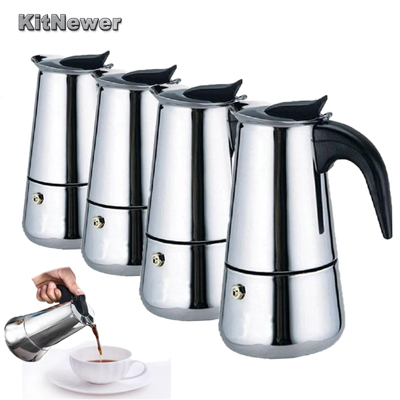 KITNEWER High Quality 100 200 300ml 450ml Stainless Steel Espresso Maker Kitchen Drip Kettle Tea Pot
