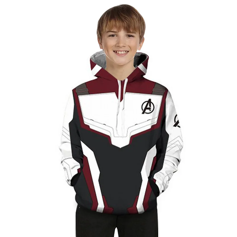 

Avengers 4 Quantum warfare Boys Jacket Cosplay Hooded Coat Drawstring Loose Boy Sweatshirt Girls Spring Jacket Kid Clothes 2-13Y