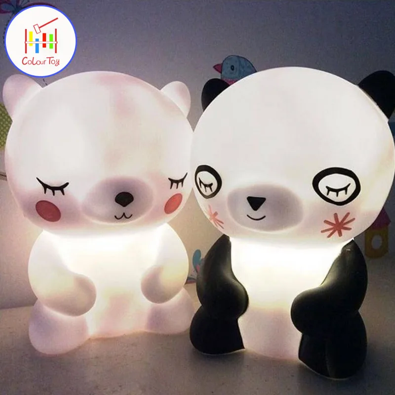 Novelty Bear Shape Lamp LED Light Lovely Animal Silicone Soft Lamps