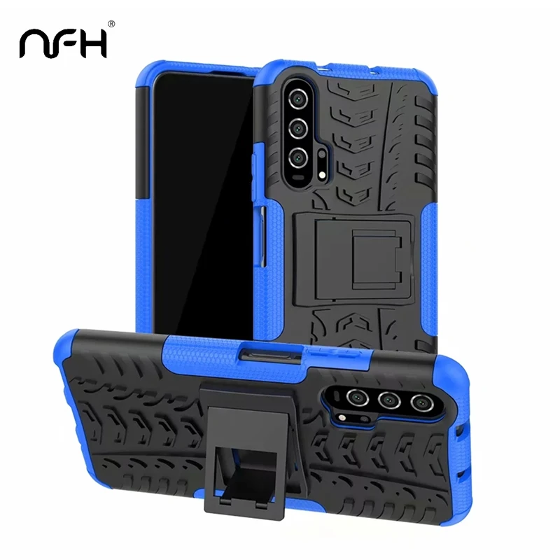 

Hard Shockproof Armor 360 Protection Case For Huawei Honor 20 Honor 20 Pro Mixing Plastic Phone Case Stand Cover On Honor 20 Pro
