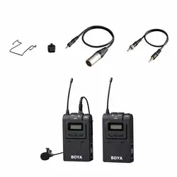 BOYA Профессиональный Беспроводной микрофон Системы 48 канала всенаправленный петличный микрофон для DSLR видеокамеры