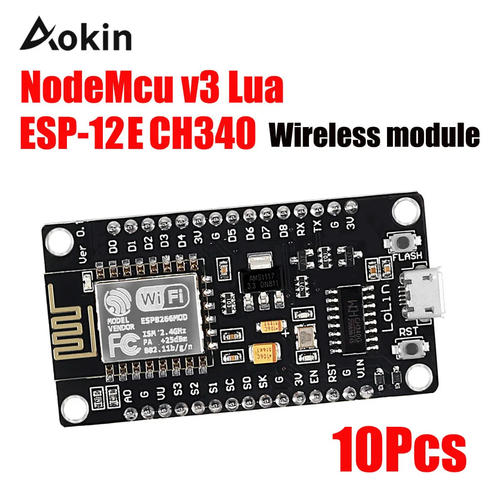 10 шт. Беспроводной модуль CH340 NodeMcu V3 Lua WiFi Интернет вещей Совет по развитию на основе ESP8266