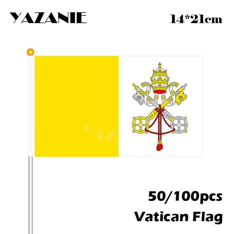 YAZANIE 14*21 см 50/100 шт Ватикан Национальный флаг маленький размер полиэстер Летающий