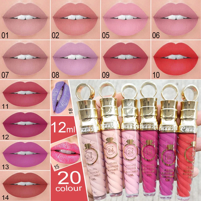 

New Brand Matte Lip Gloss Liquid Lipstick Sexy Batom Cosmetics Waterproof Long Lasting Lip Tint Lipgloss Professional Lip Makeup