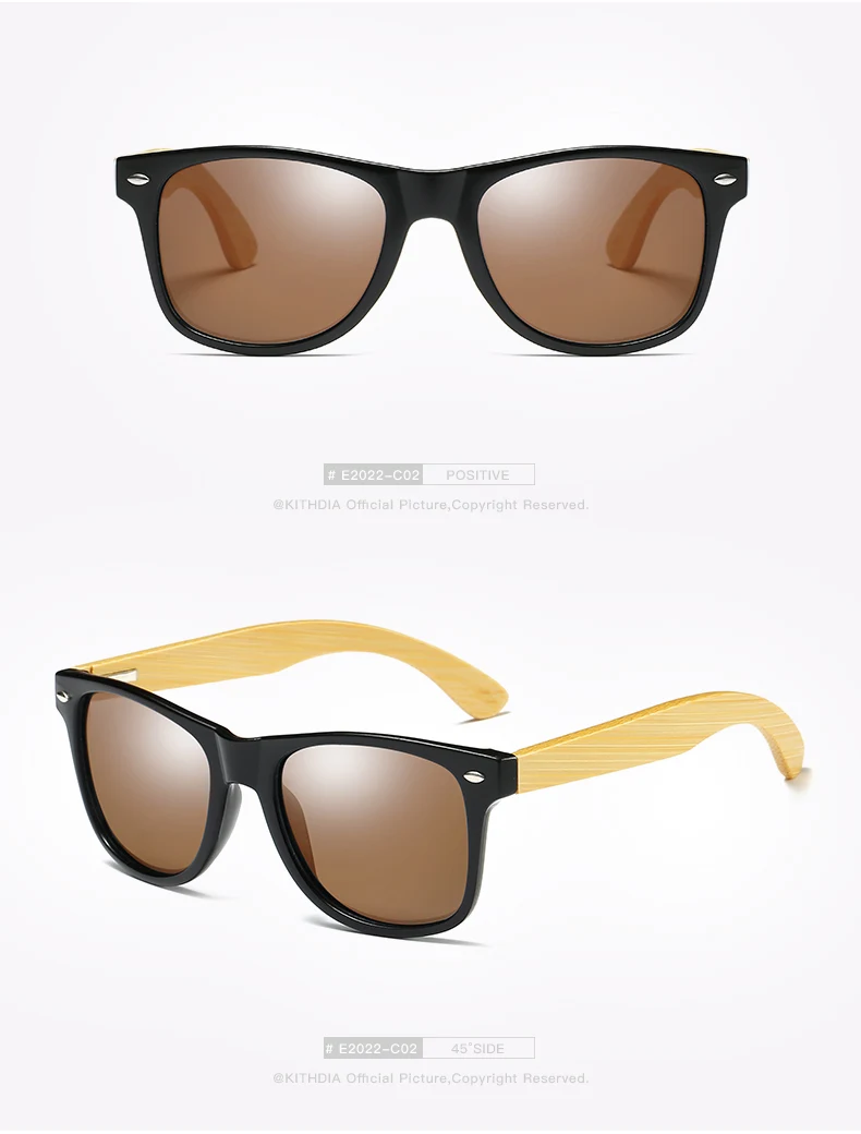 Kithdia черный ПК солнцезащитные очки ручной бамбука ноги солнцезащитные очки поляризованные и Поддержка DropShipping/предоставить фотографии # KD022