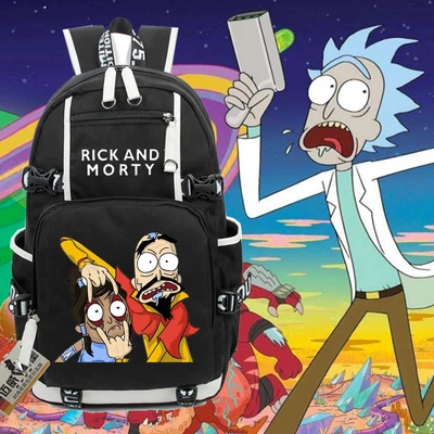 Аниме Рик и Морти рюкзак для ноутбука косплей мультфильм школьные сумки 1" Студенческая сумка рюкзак дорожная сумка - Цвет: 1012