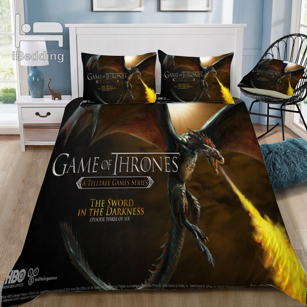 

High Quality Game of Thrones Dragon 3D Bedding Set Printed Duvet Cover Set Twin Full Queen King Size Dropshipping