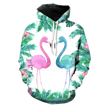 

New fashion 2019 Children hoodies 3D Love flamingo printed kids boys girls outerwear brand spring autumn Long sleeve sweatshirt