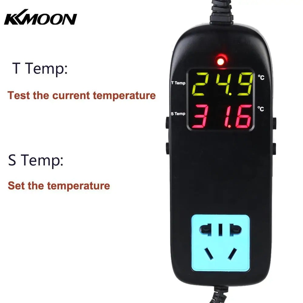 

AC 90V~250V Digital Display Breeding Temperature Controller LED thermometer Electronic Thermostat Thermocouple Thermostat Socket