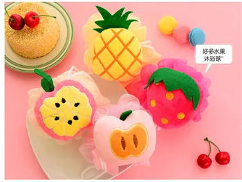 

1pc Colorful Fruit Shape Bath Ball Scrubber Shower Spa Sponge Body Cleaning Scrub Bath lower Body Cleaning Scrub Random Colors