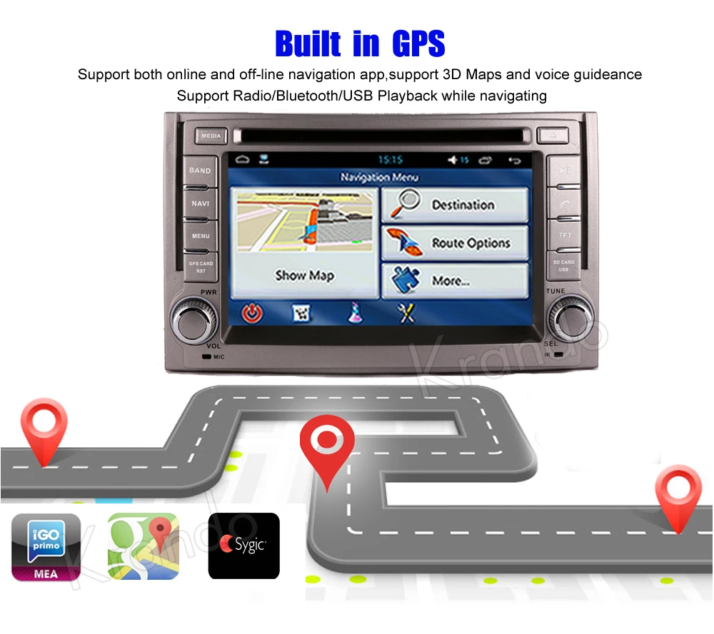Flash Deal Krando 6.2" Android 9.0 car navigation multimedia system for Hyundai H1 2007-2012 audio radio gps dvd player WIFI 3G DAB+ 2