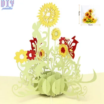 

3D Paper Greeting Cards Birthday Wedding pop up card Christmas Anniversary Valentine' Day Party Invitations laser cut postcard