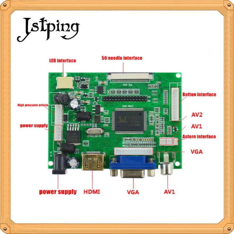 Jstping 8 inch HD LCD screen Monitor High resolution Audio input Driver Board Control HDMI VGA AV IPS Display For Raspberry Pi