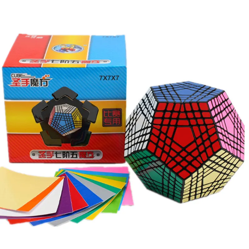 Shengshou 7x7x7 кубик Megaminx 7x7 Wumofang 7x7x7 Кубик Рубика для профессионалов куб додекаэдра Твист головоломки обучающие игрушки кубик рубика - Цвет: Черный