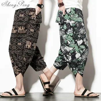 

Thailand clothing Oriental mens clothing vintage summer men short pants cotton male linen pants for travel beach sea short CC430
