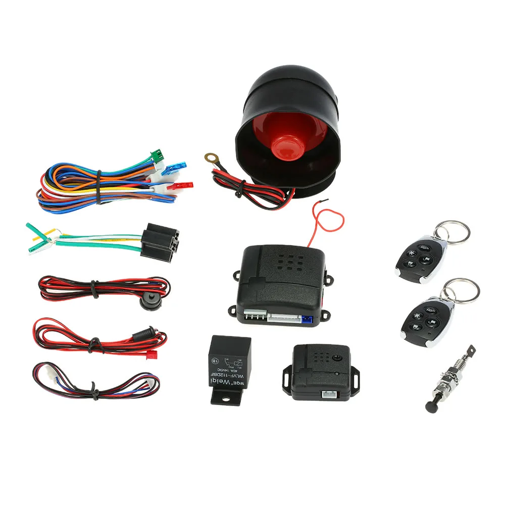 

Universal Car Vehicle Security System Burglar Alarm Protection Anti-theft System 2 Remote