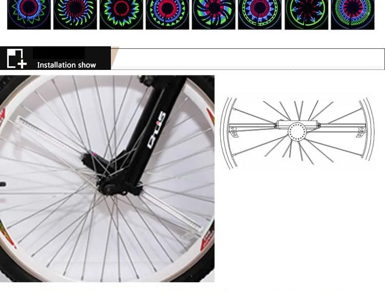 Excellent Leadbike Bicycle Wheel Light 32 Patterns 36 LED Flash Valve Cap Light Waterproof Road MTB Mountain Bike Spoke Tire Light 7