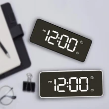 12/24 часов автоматическое изменение яркости день/ночь настольные часы светодиодный музыкальный будильник с зарядным устройством USB