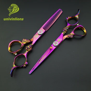 

Clearance sale 6" engraved hair scissors hairdressing barber scissors haircut japanese hair cutting shears thinning scissors set