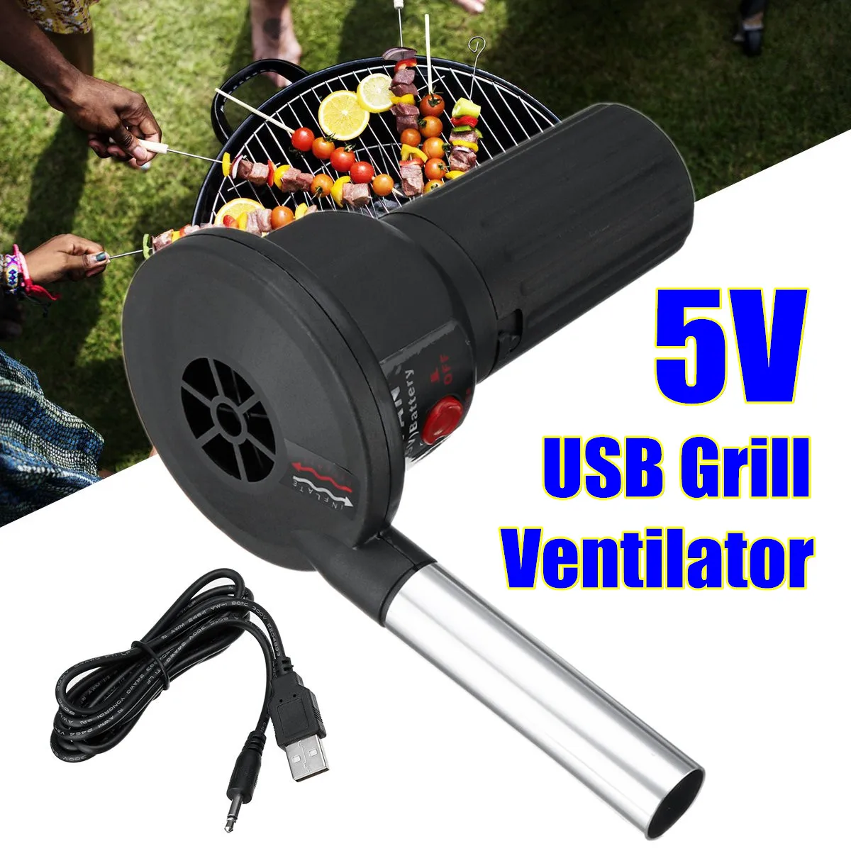 Buy Hot Sale 5V DC USB Cable BBQ Fan Air Blowers Grill