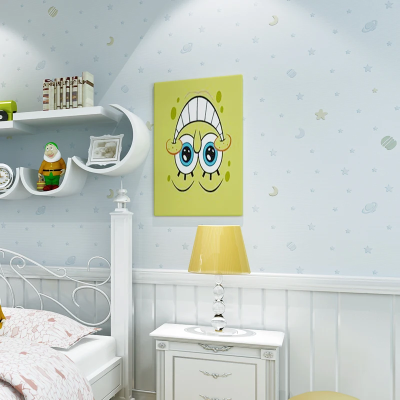 Children's Room Non-Woven Wallpaper 3D Cartoon Star Clouds Boys And Girls Bedroom Eco-Friendly Flocking Wall Paper 3D Home Decor Children's Room Non-Woven Wallpaper 3D Cartoon Star Clouds Boys And Girls Bedroom Eco-Friendly Flocking Wall Paper 3D Home Decor