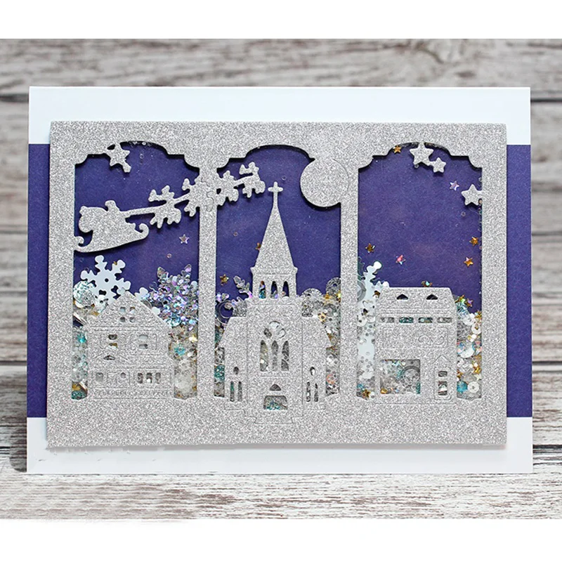 

Triptych Village Card Panel Metal Cutting Dies New 2019 Stencils for DIY Scrapbooking Paper Cards Making Craft Fun Decoration