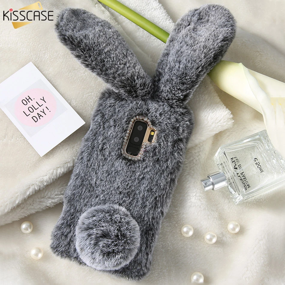 

KISSCASE Rabbit Case For Samsung S8 S9 Plus S7 S6 edge Soft TPU Cat Case Warm Fur Cover For Samsung A5 A7 J5 J7 2017 Note 8 9