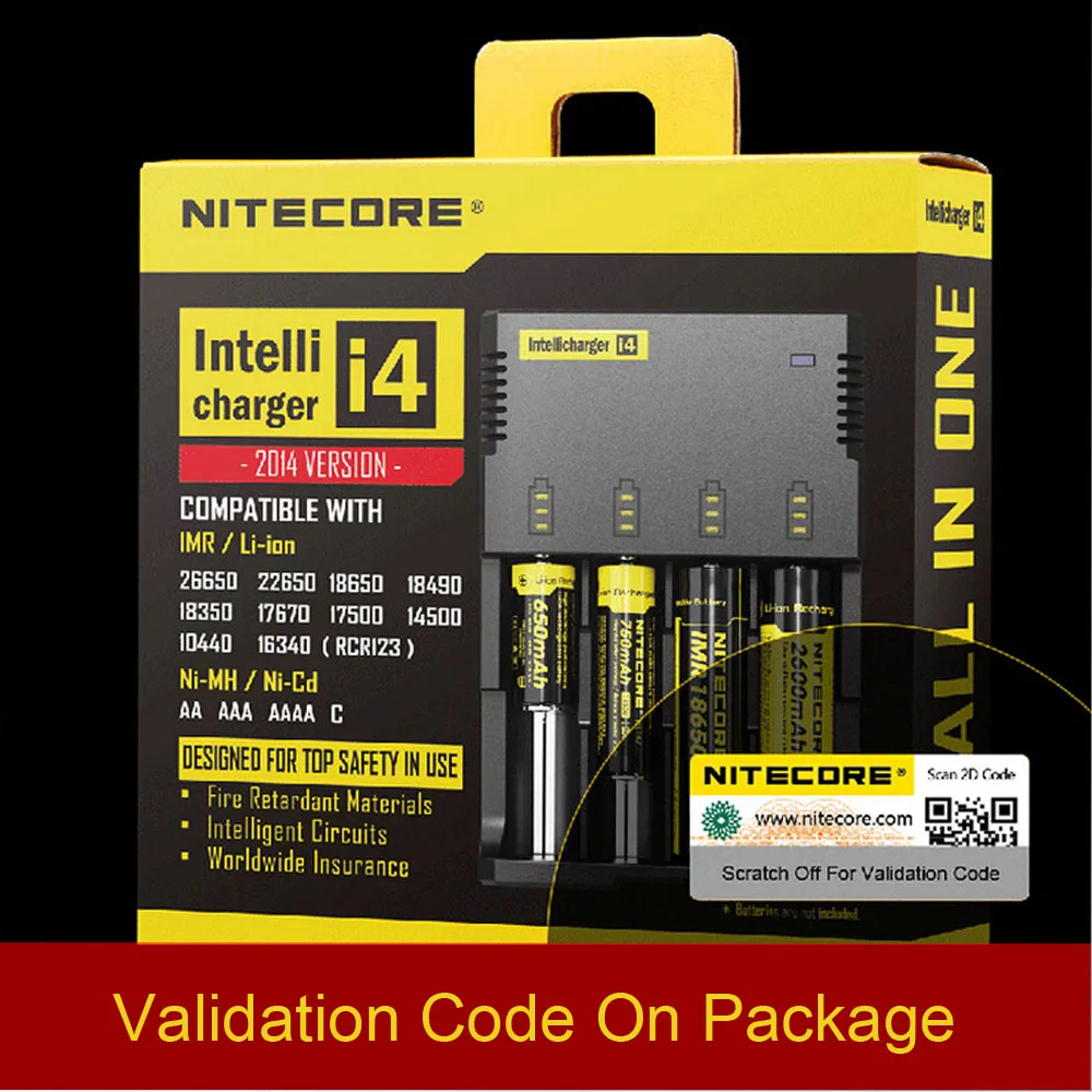 Оригинальное новое зарядное устройство Nitecore I4 Digi для 26650 18650 18350 16340 14500 10440|charger