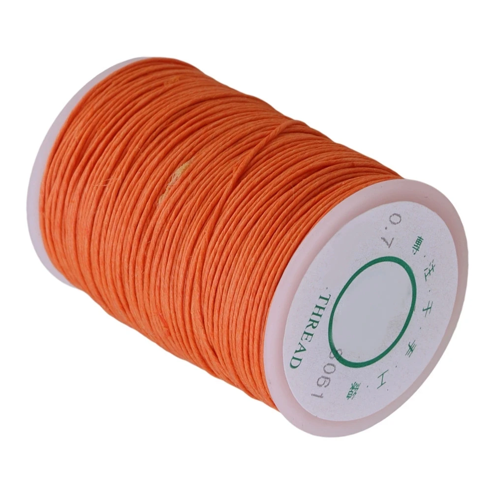 Orange 0.7mm Dia Handwork Leather Sewing Hemp Stitching Waxed Threadin