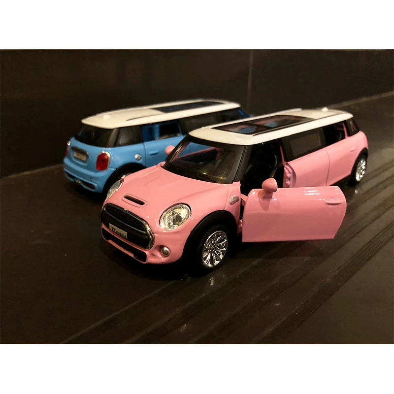 

1:32 Alloy Toy Car Diecast Car MINI Mode Metal Pull Back Vehicle With Sound Light Grils Toy Car Pink Mini Model Car Kids Gift