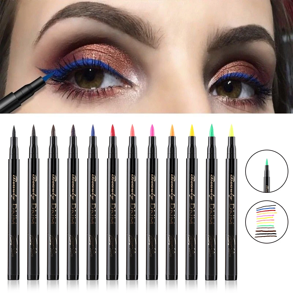 1PC Colorful Waterproof Liquid Eyeliner Pencils Fast Dry Long Lasting Thin Head Eye Liner Pen Makeup Tools Black/Blue/Red/Brown 1PC Colorful Waterproof Liquid Eyeliner Pencils Fast Dry Long Lasting Thin Head Eye Liner Pen Makeup Tools Black/Blue/Red/Brown