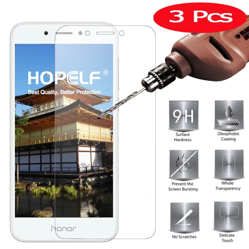 

3Pcs Tempered Glass for Huawei Honor 6A Screen Protector 9H 2.5D Phone Protection Film for Huawei Honor 6A Tempered Glass
