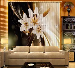 Красивый цветок окна лечения 3D Sheer Шторы отель офис Шторы для Спальня плотные полиэстер Шторы живопись шторы